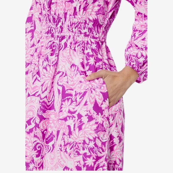 Brand New!! Lilly Pulitzer Lakira Cotton Maxi Dress in Mulberry Wild Ride Print - Picture 3 of 5